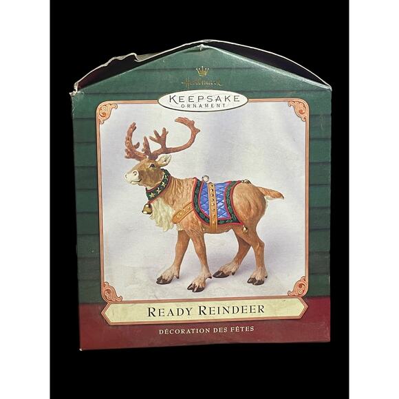2001 Hallmark Keepsake Christmas Ornament Ready Reindeer Vintage Holiday - Picture 5 of 7